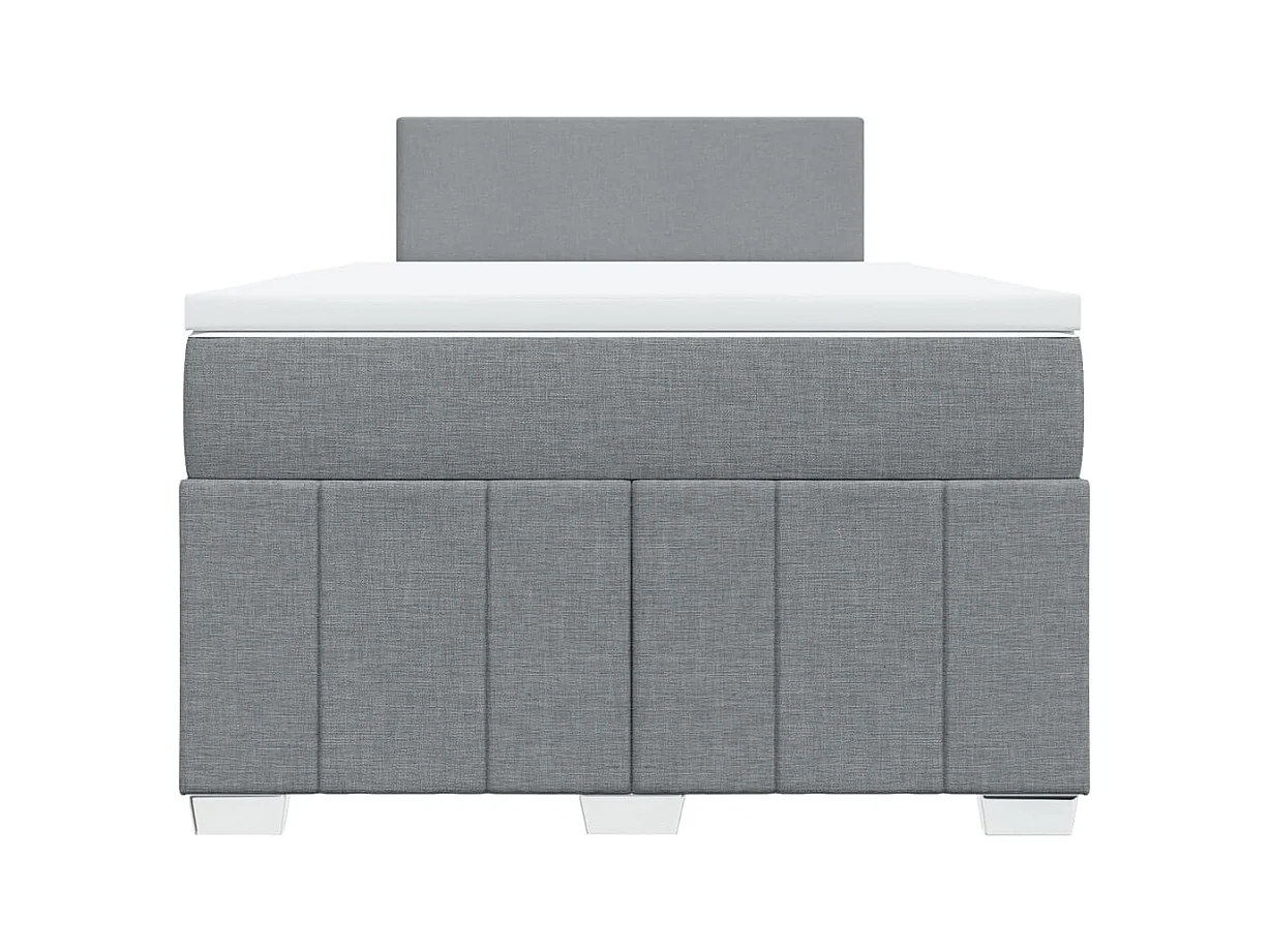 Cama box spring con colchón tela gris claro 120x190 cm