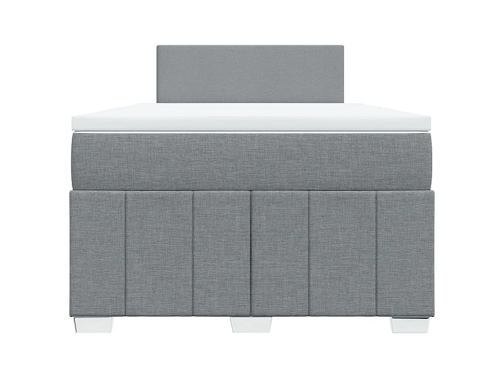 Sommier à lattes de lit et matelas gris clair 120x190 cm tissu