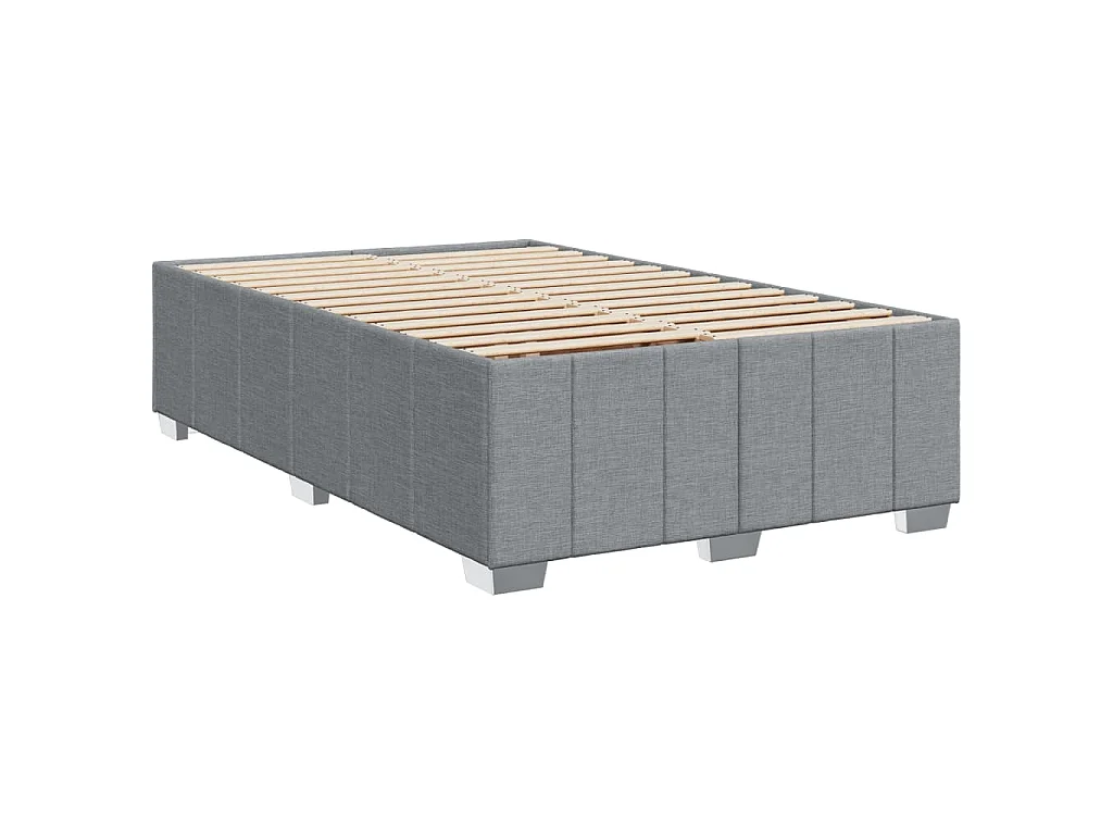 Sommier à lattes de lit et matelas gris clair 120x190 cm tissu
