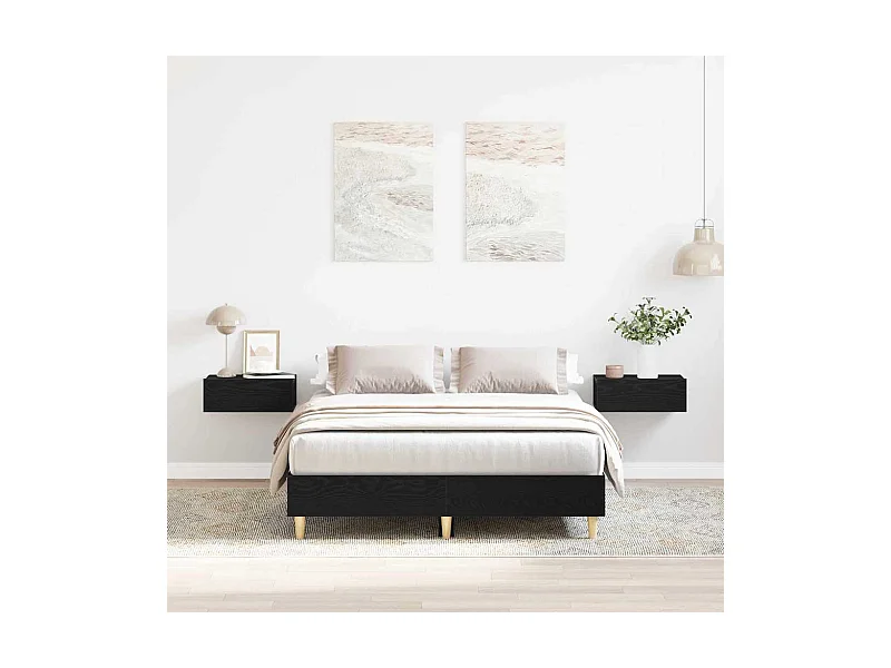 Cadre de lit Chêne noir 120 x 200 cm Bois d'ingénierie