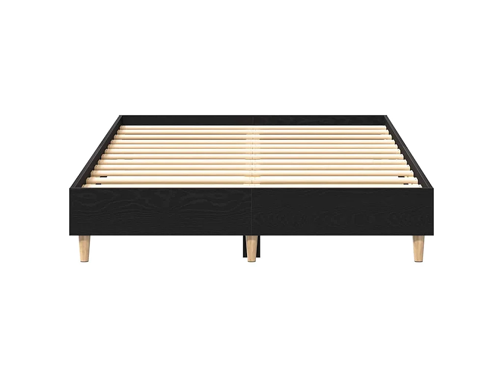 Struttura del letto Rovere Nero 203 x 123 x 25 cm
