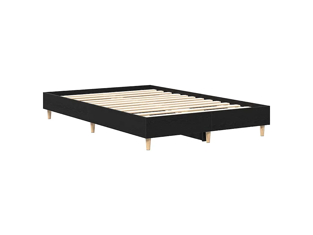 Struttura del letto Rovere Nero 203 x 123 x 25 cm