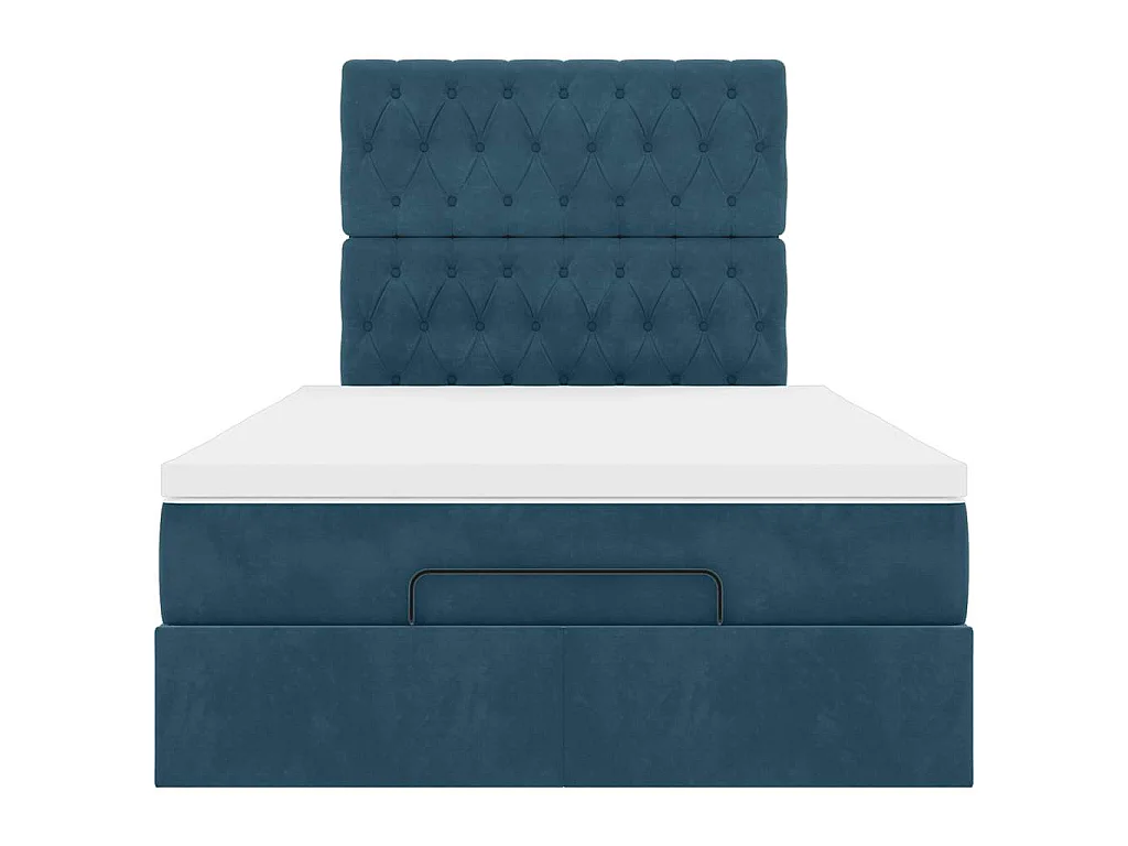 Ottoman bed met matrassen 120x190cm fluweel donkerblauw