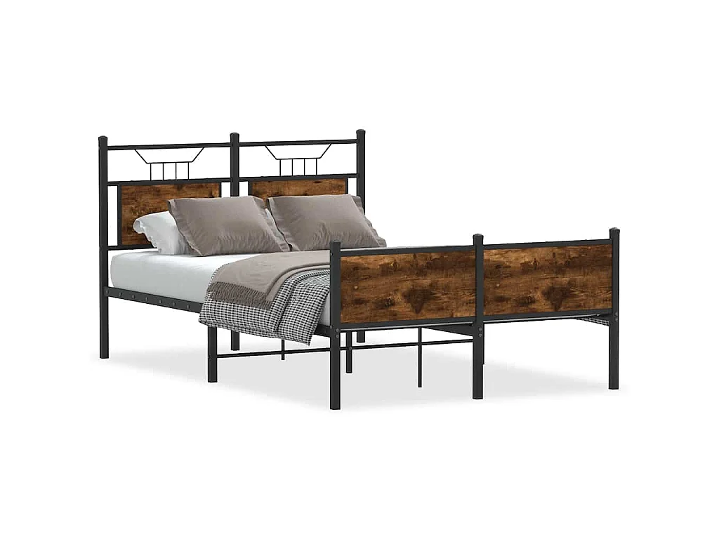 Bedframe zonder matras hout gerookt eikenkleurig 120x190 cm