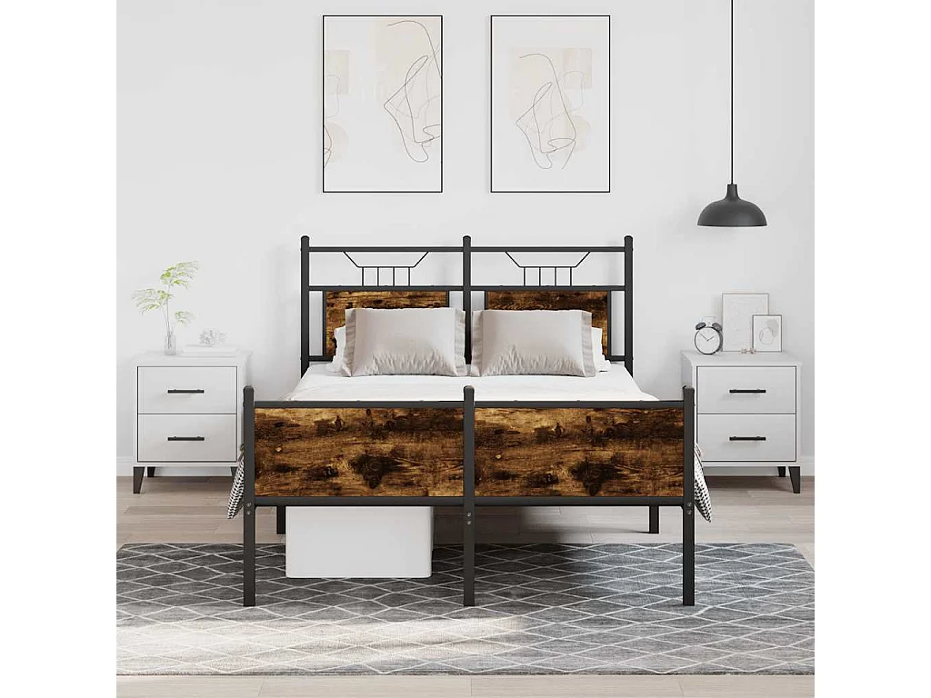 Bedframe zonder matras hout gerookt eikenkleurig 120x190 cm