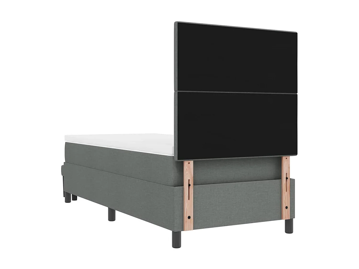 Lit à ressorts avec matelas Gris foncé 100 x 200 cm