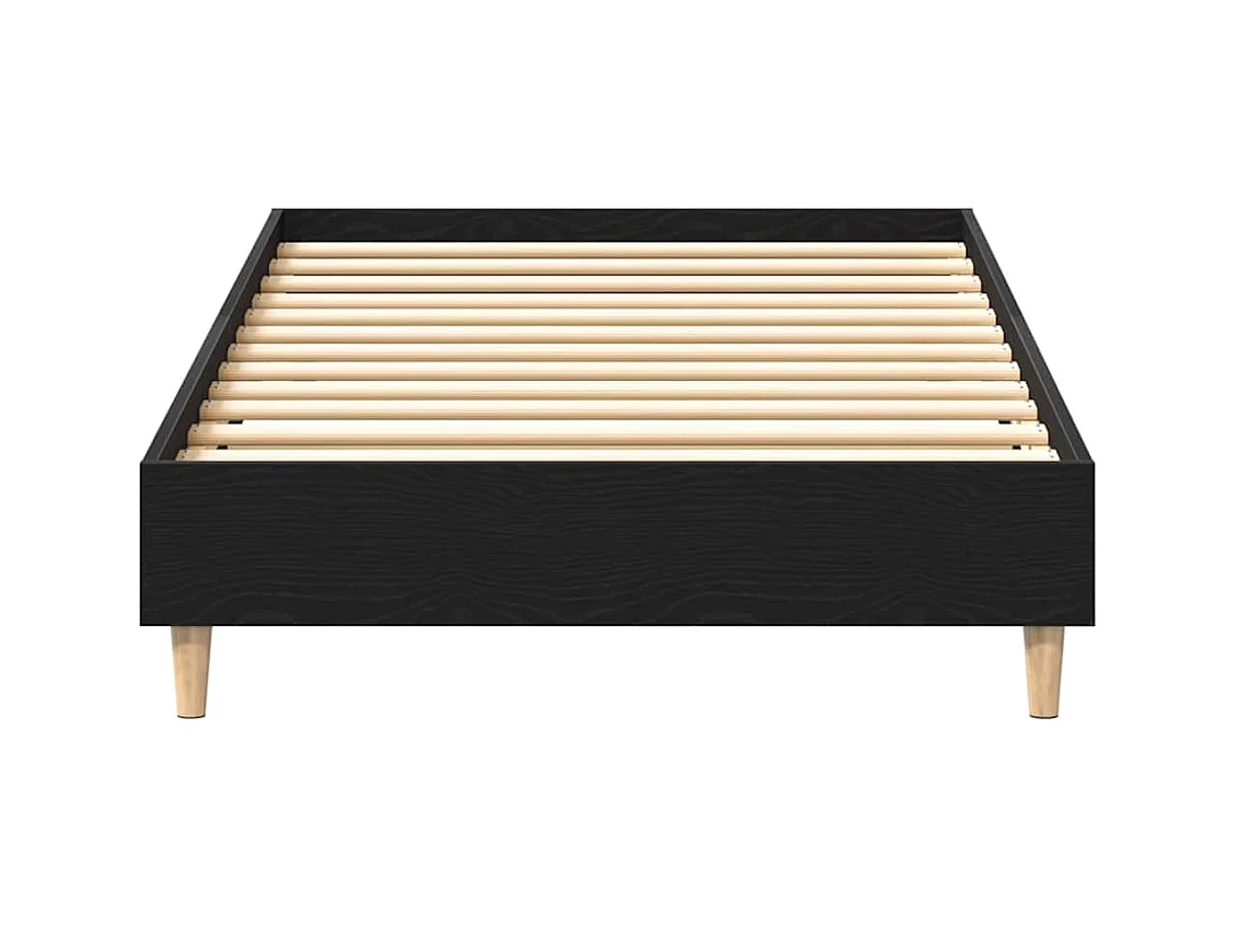 Bedframe Zwart eiken 100 x 200 cm Bewerkt hout