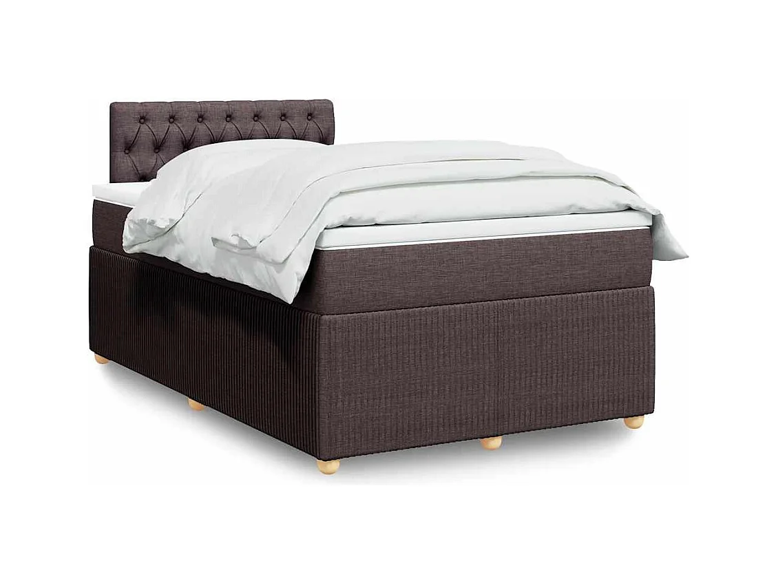 Boxspring met matras stof donkerbruin 120x200 cm