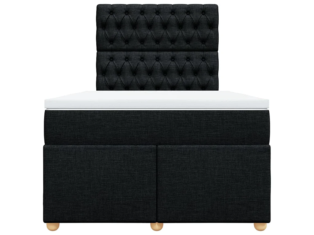 Cama boxspring com colchão 120x190 cm tecido preto