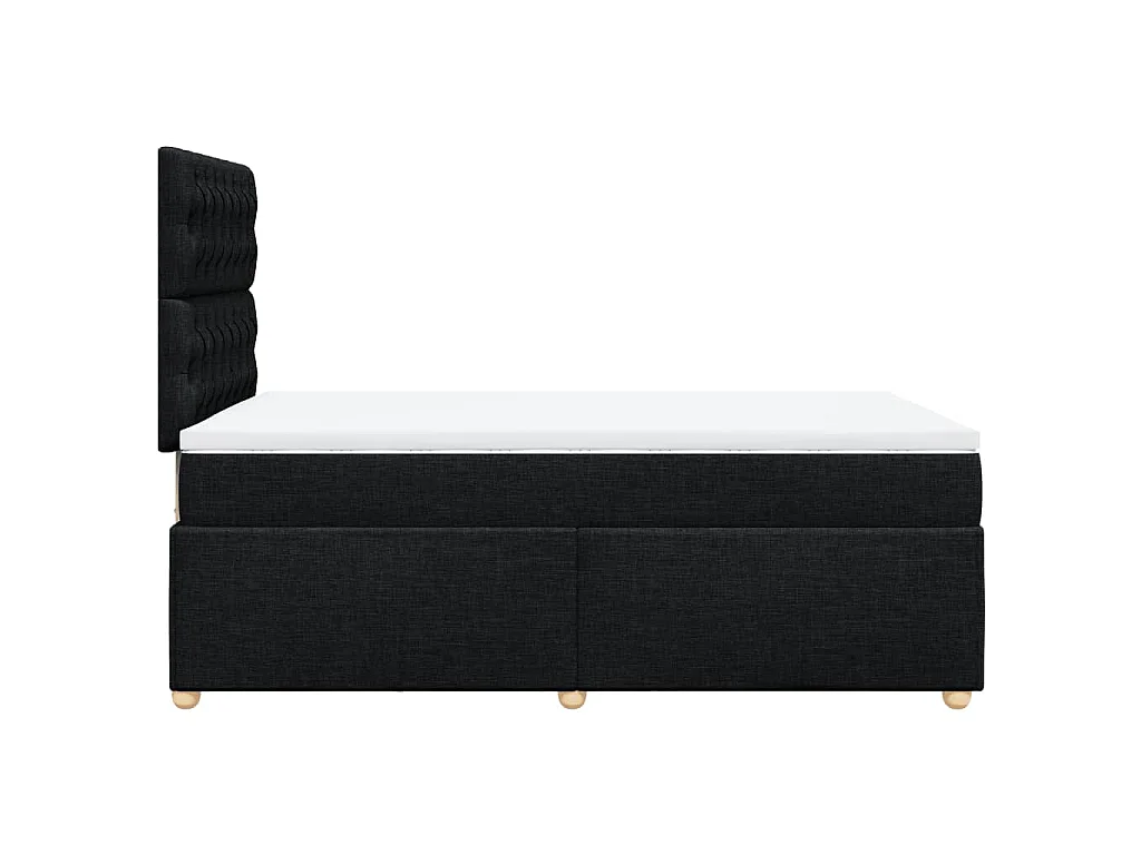 Cama boxspring com colchão 120x190 cm tecido preto