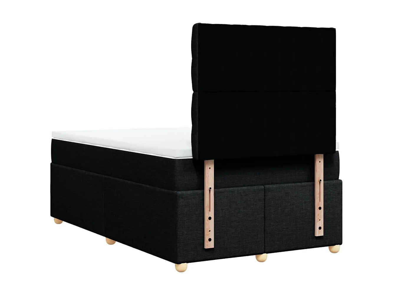 Cama boxspring com colchão 120x190 cm tecido preto