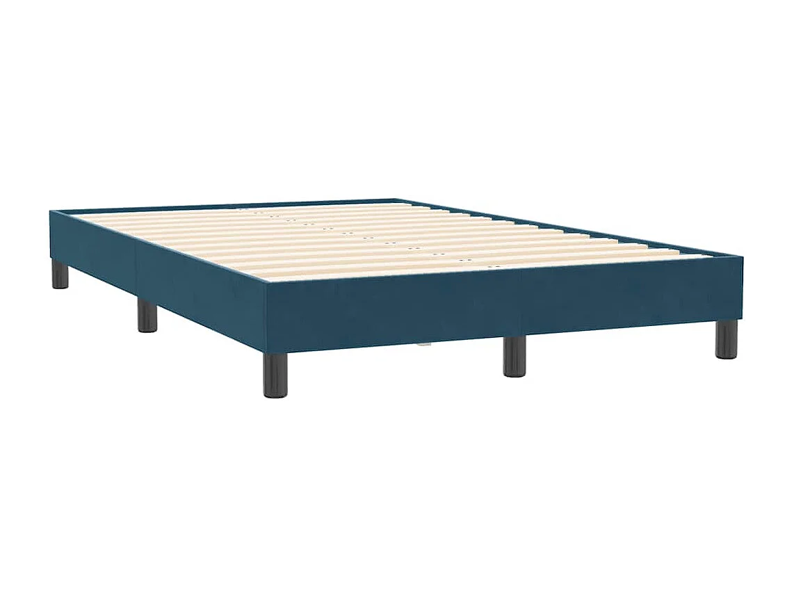 Estructura de cama sin colchón terciopelo azul oscuro 120x210cm