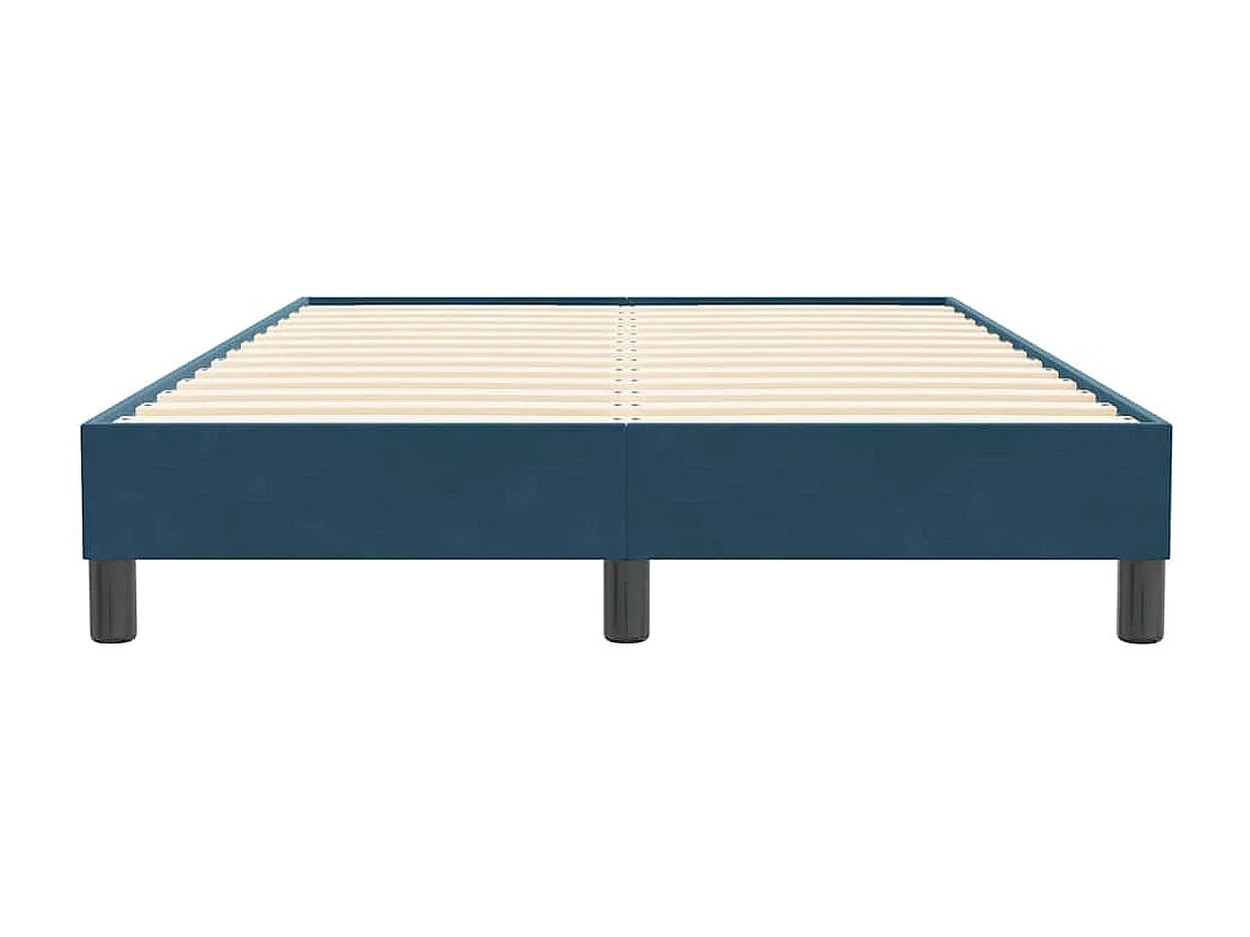 Estructura de cama sin colchón terciopelo azul oscuro 120x210cm
