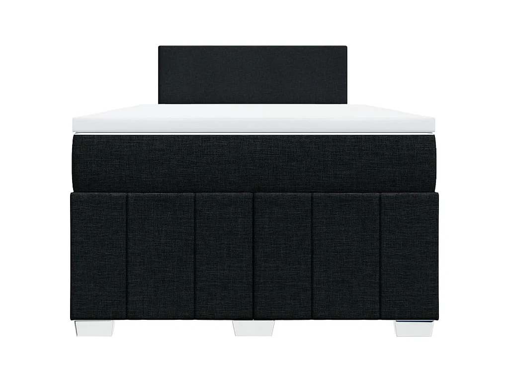 Sommier à lattes de lit avec matelas noir 120x190 cm tissu