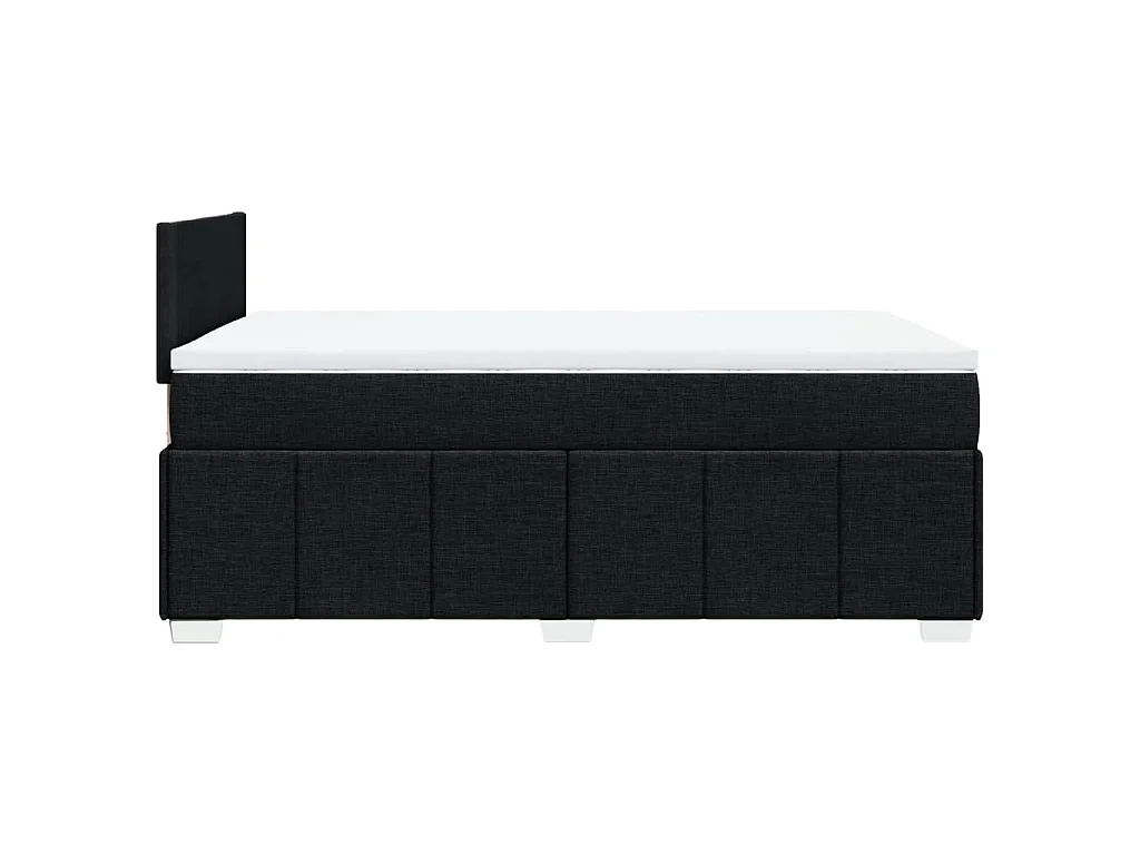 Sommier à lattes de lit avec matelas noir 120x190 cm tissu
