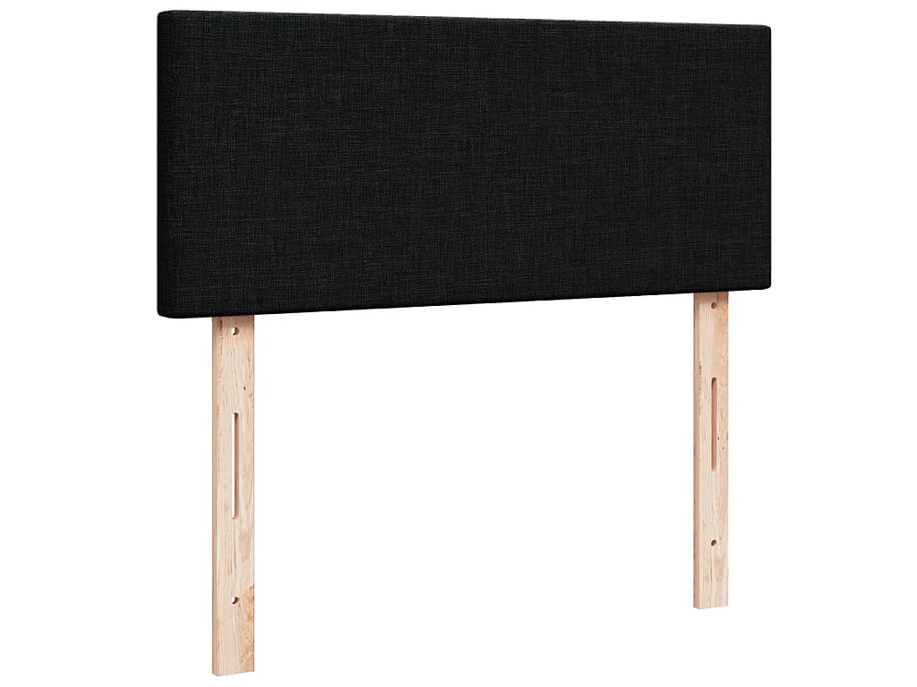 Sommier à lattes de lit avec matelas noir 120x190 cm tissu