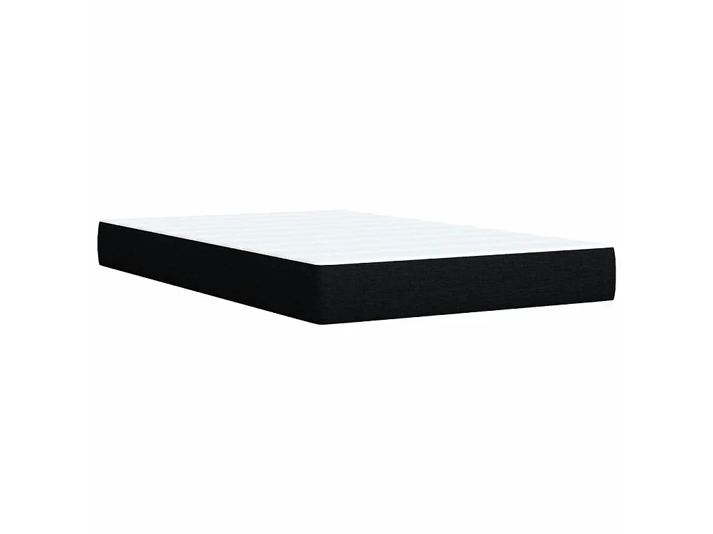 Sommier à lattes de lit avec matelas noir 120x190 cm tissu