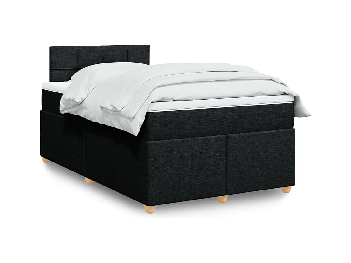 Giroletto a Molle con Materasso Nero 120x200 cm in Tessuto