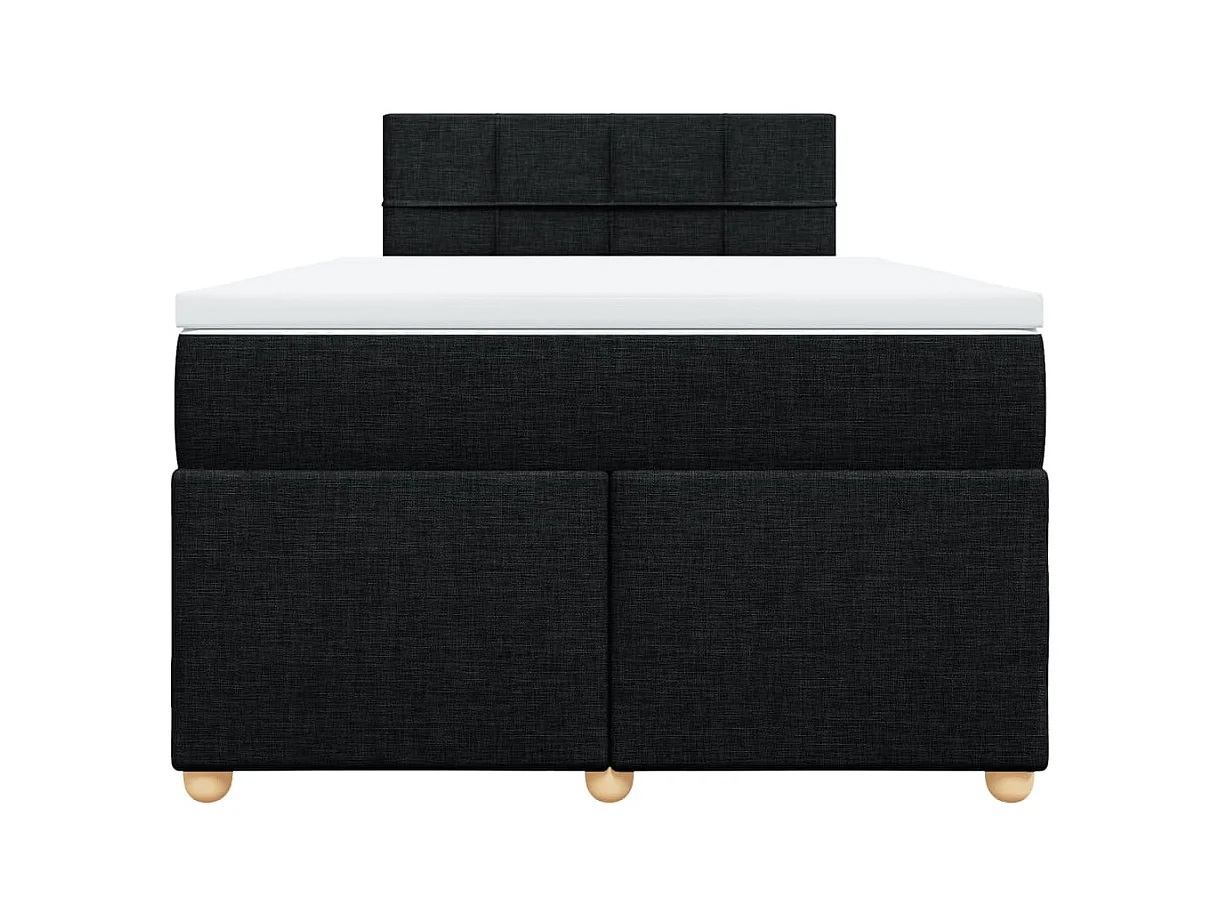 Giroletto a Molle con Materasso Nero 120x200 cm in Tessuto