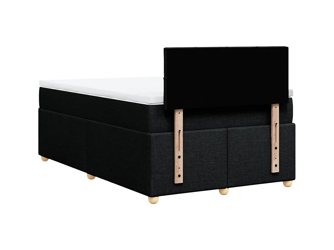 Giroletto a Molle con Materasso Nero 120x200 cm in Tessuto