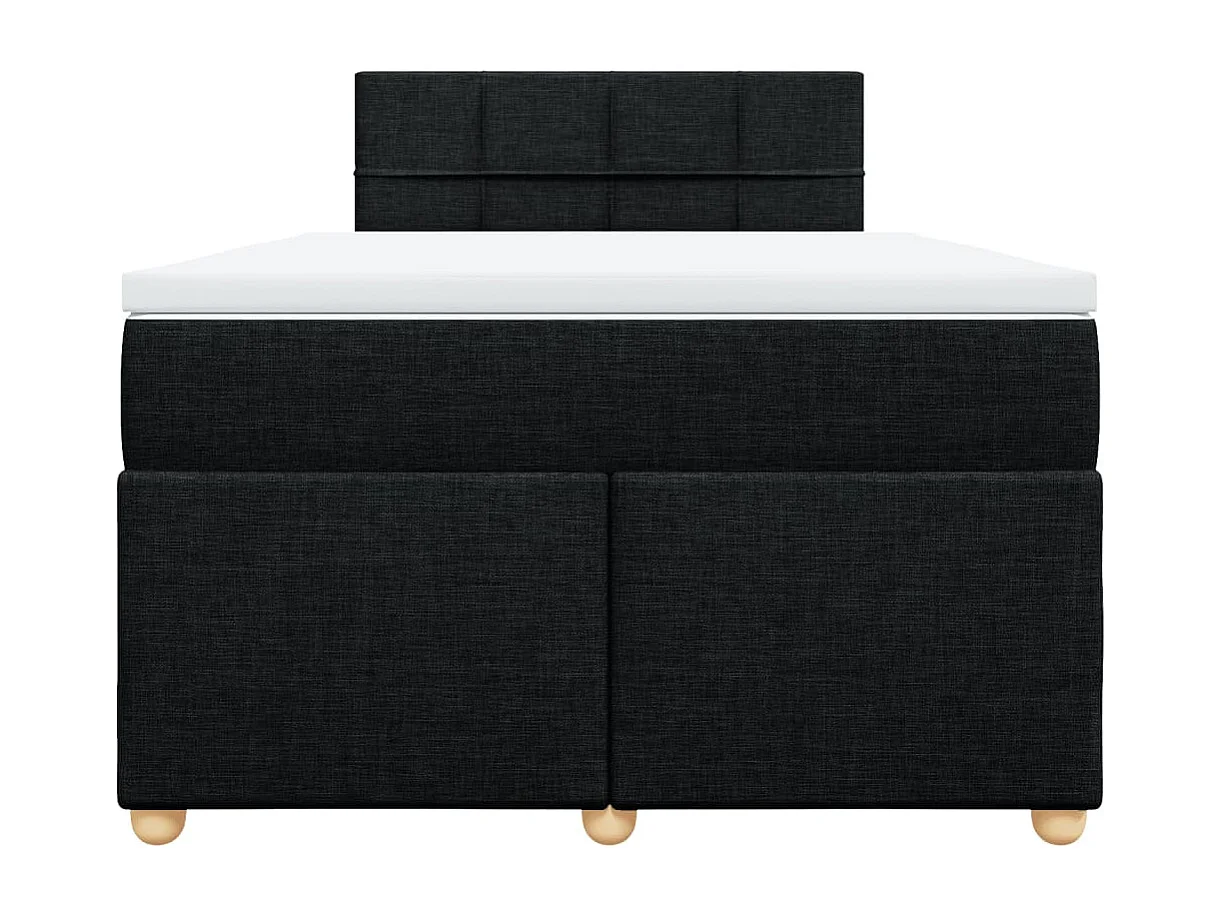 Cama box spring con colchón tela negro 120x200 cm