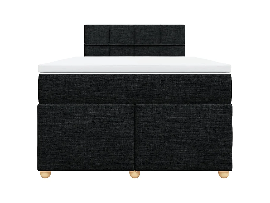 Sommier à lattes de lit avec matelas Noir 120x200 cm Tissu