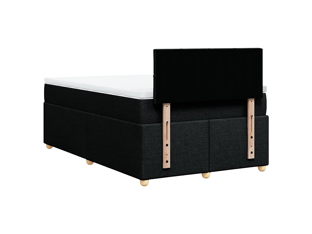Sommier à lattes de lit avec matelas Noir 120x200 cm Tissu