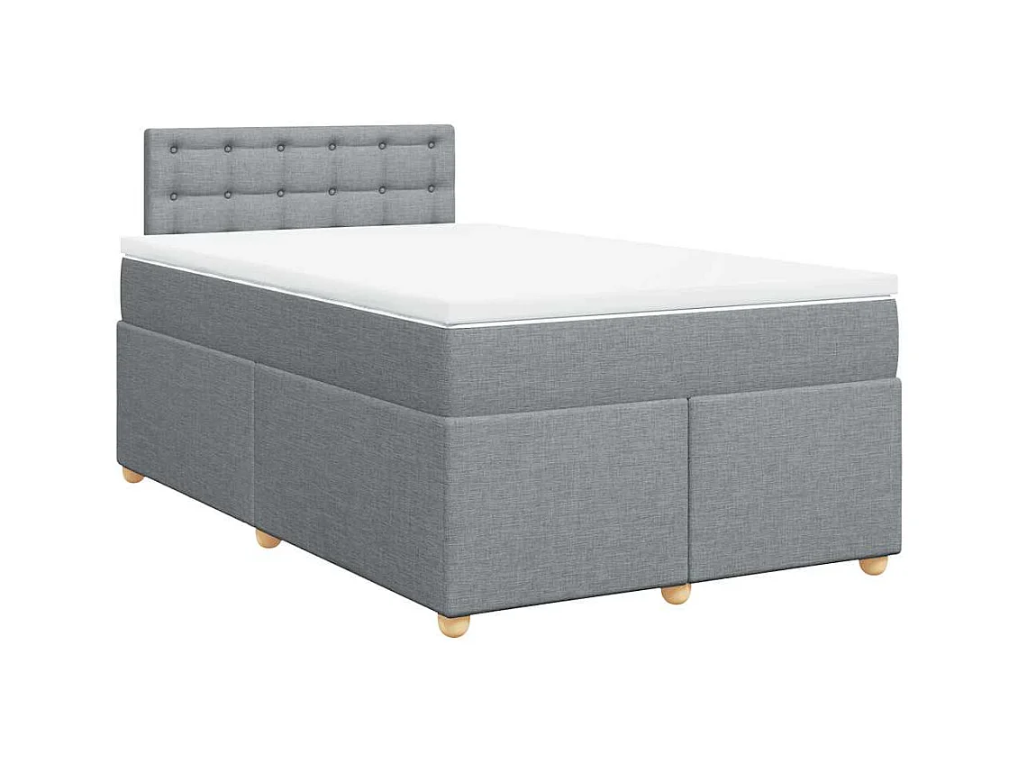 Boxspringbett mit Matratze Hellgrau 120x190 cm Stoff
