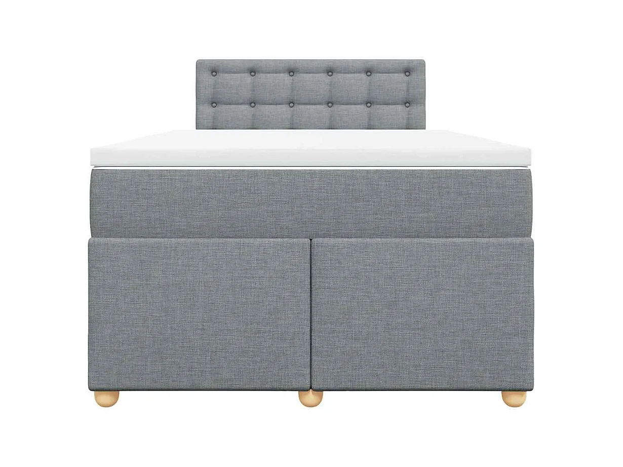 Boxspringbett mit Matratze Hellgrau 120x190 cm Stoff