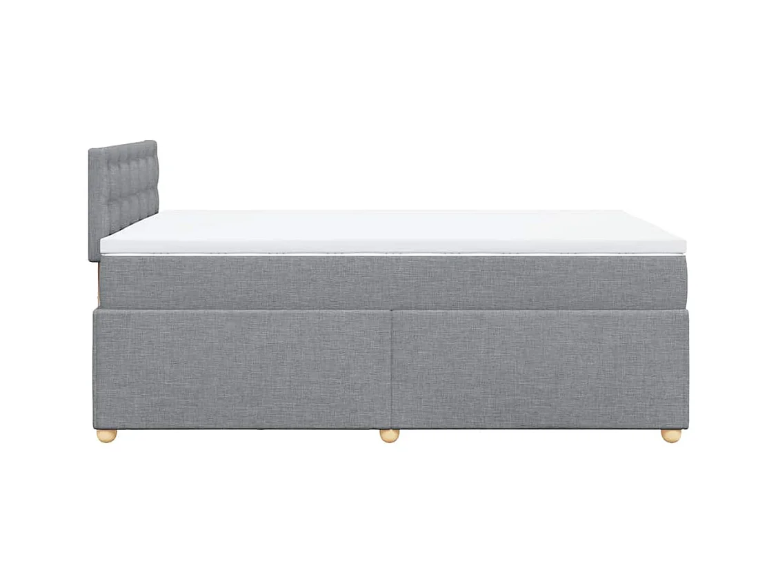 Boxspringbett mit Matratze Hellgrau 120x190 cm Stoff