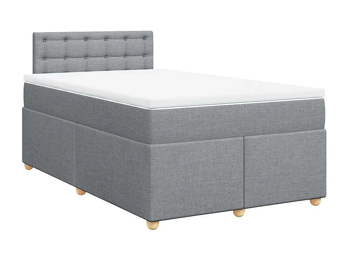 Boxspringbett mit Matratze Hellgrau 120x190 cm Stoff