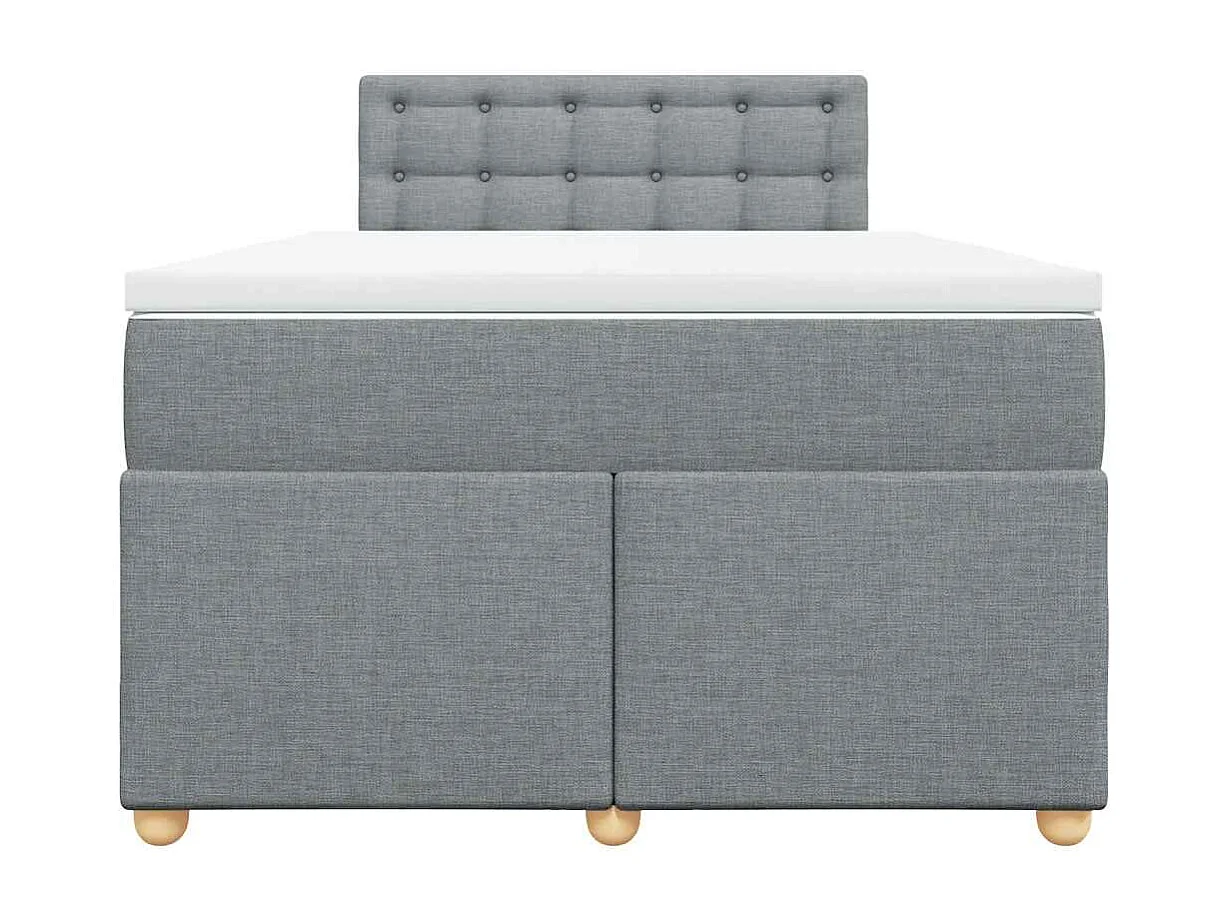 Boxspringbett mit Matratze Hellgrau 120x190 cm Stoff