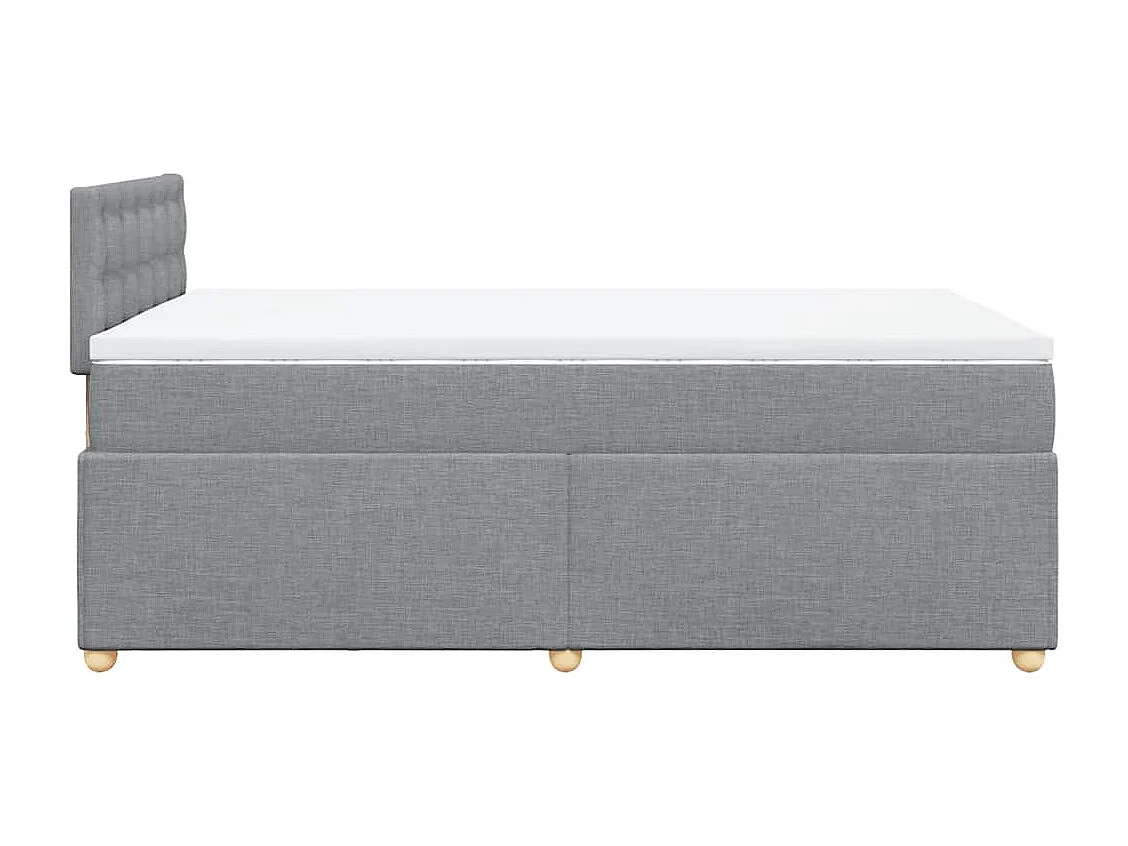 Boxspringbett mit Matratze Hellgrau 120x190 cm Stoff