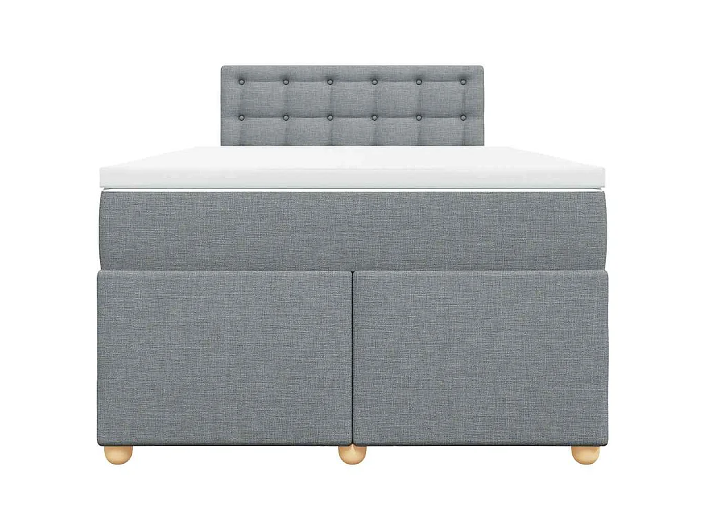 Sommier à lattes de lit et matelas gris clair 120x190 cm tissu