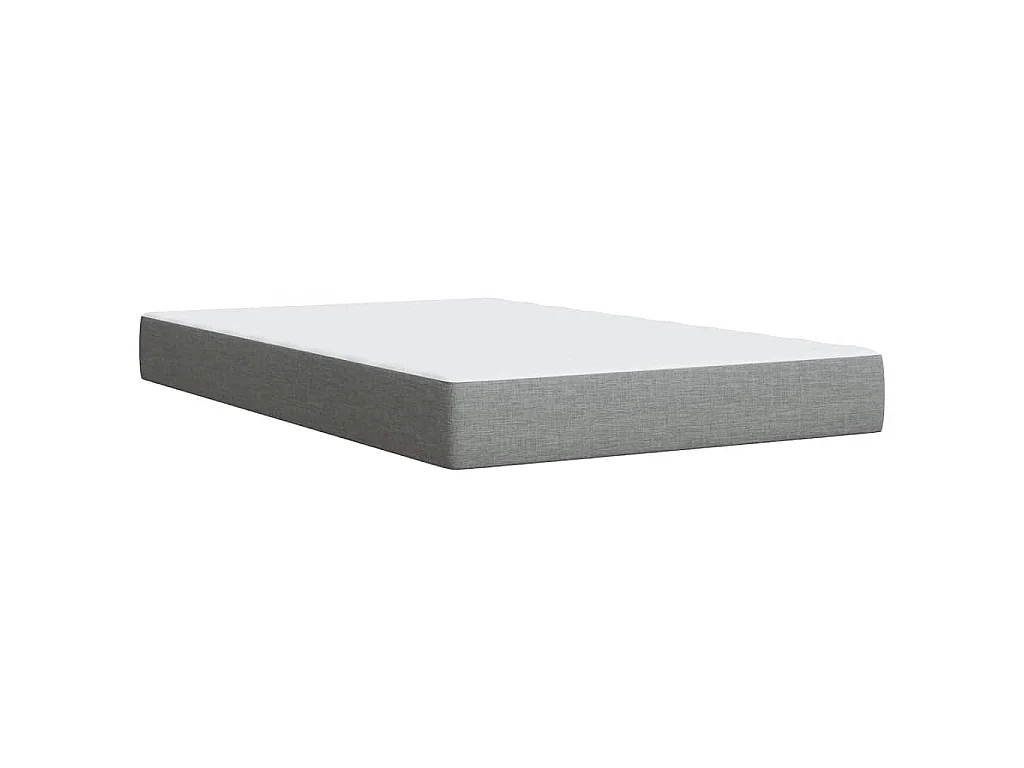 Sommier à lattes de lit et matelas gris clair 120x190 cm tissu