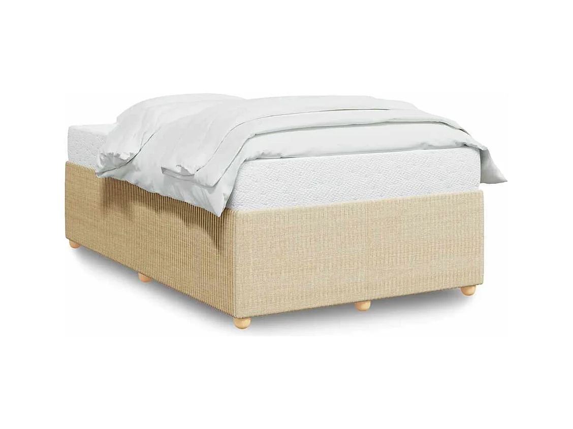 Cadre de lit sans matelas crème 120x190 cm tissu
