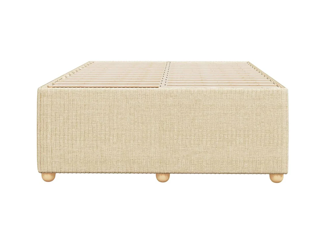 Cadre de lit sans matelas crème 120x190 cm tissu