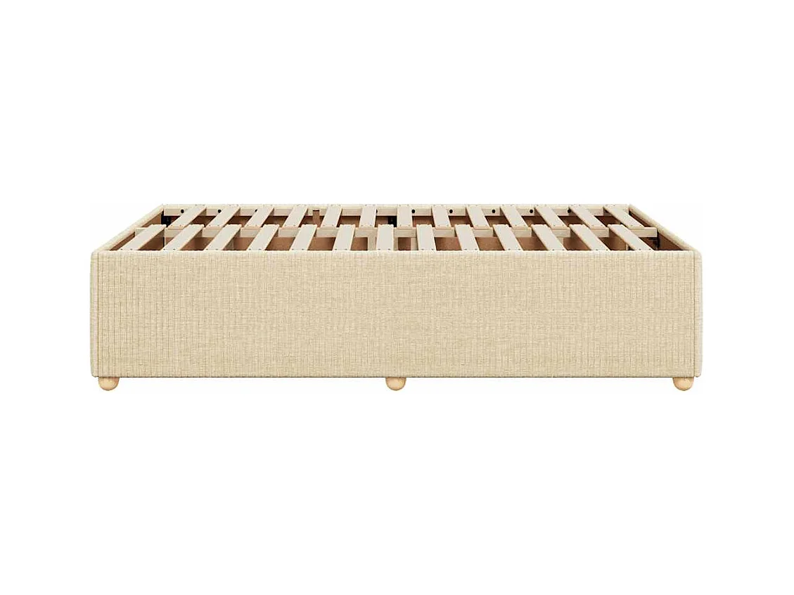 Cadre de lit sans matelas crème 120x190 cm tissu
