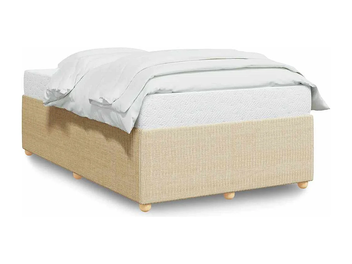 Cadre de lit sans matelas crème 120x190 cm tissu