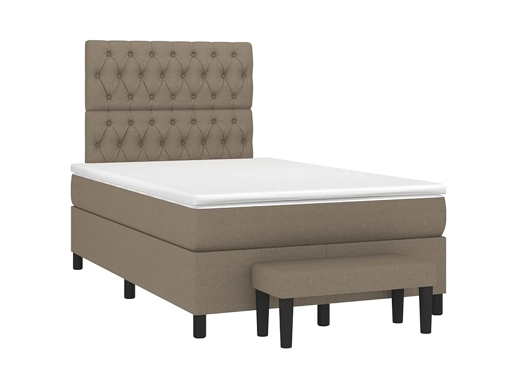 Giroletto a Molle con Materasso Tortora 120x190 cm in Tessuto