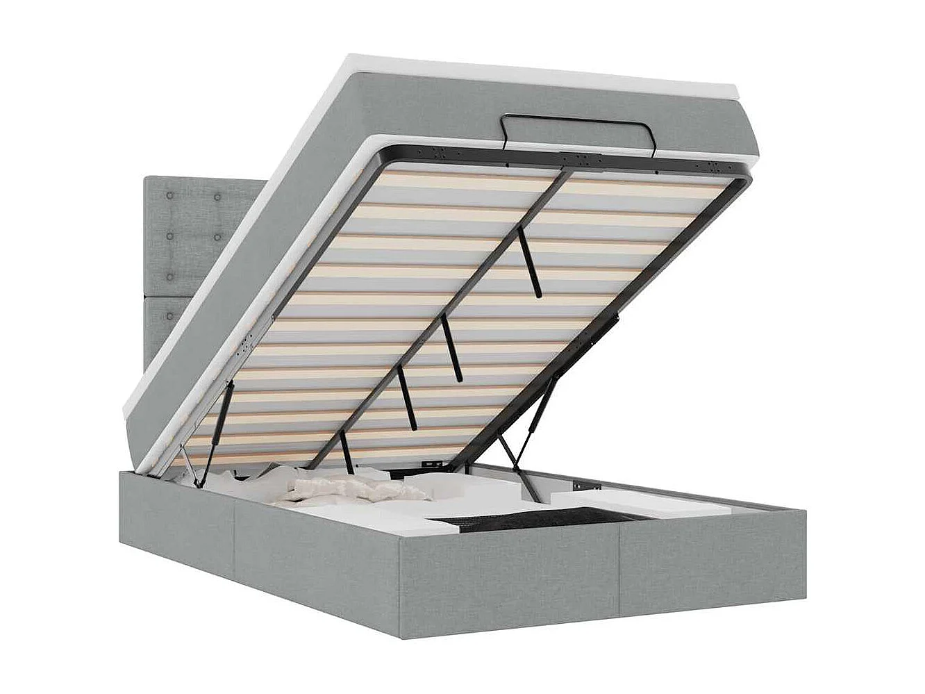 Struttura Letto Pouf con Materasso 120x200 cm in Tessuto