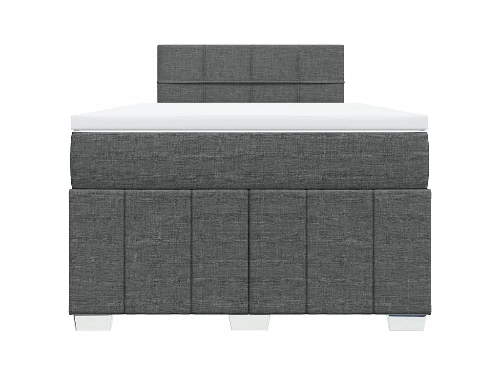 Cama boxspring com colchão 120x190 cm tecido cinzento-escuro