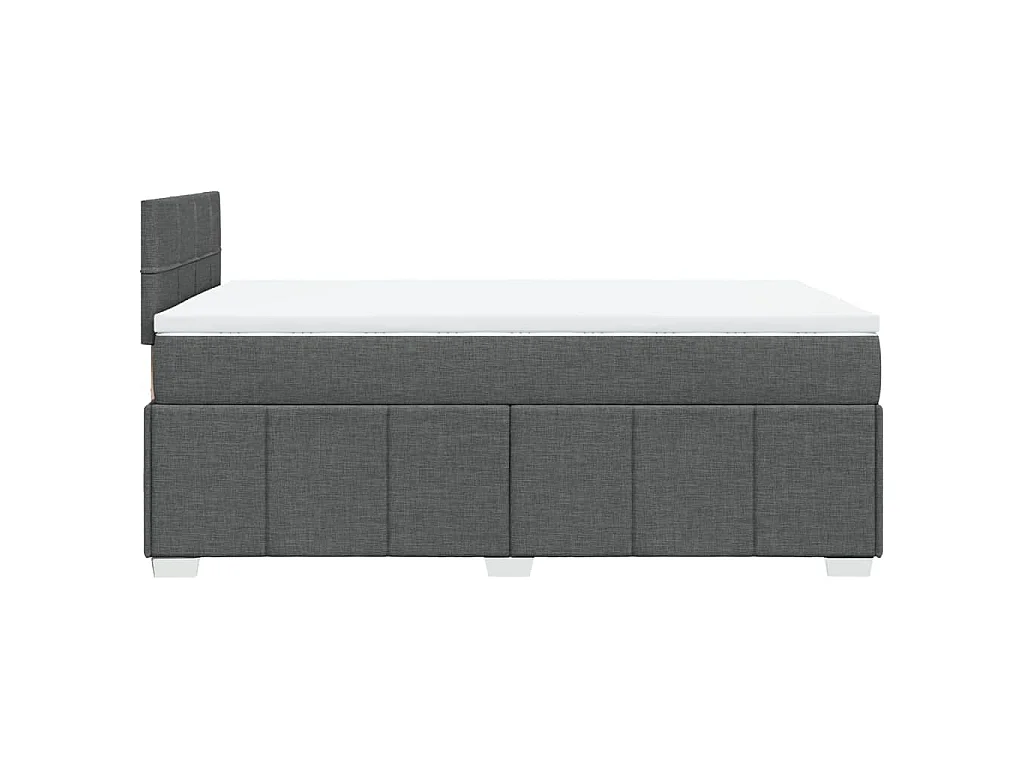 Cama boxspring com colchão 120x190 cm tecido cinzento-escuro