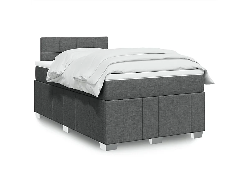 Boxspringbett mit Matratze Dunkelgrau 120x190 cm Stoff