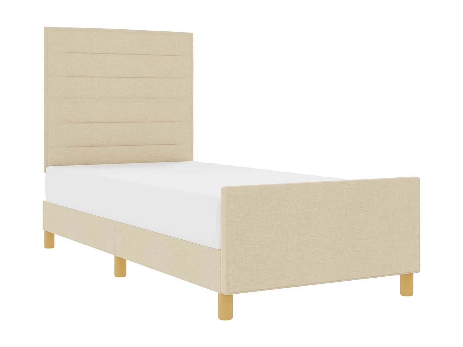 Bedframe met hoofdeinde Crème 100 x 200 cm Stof