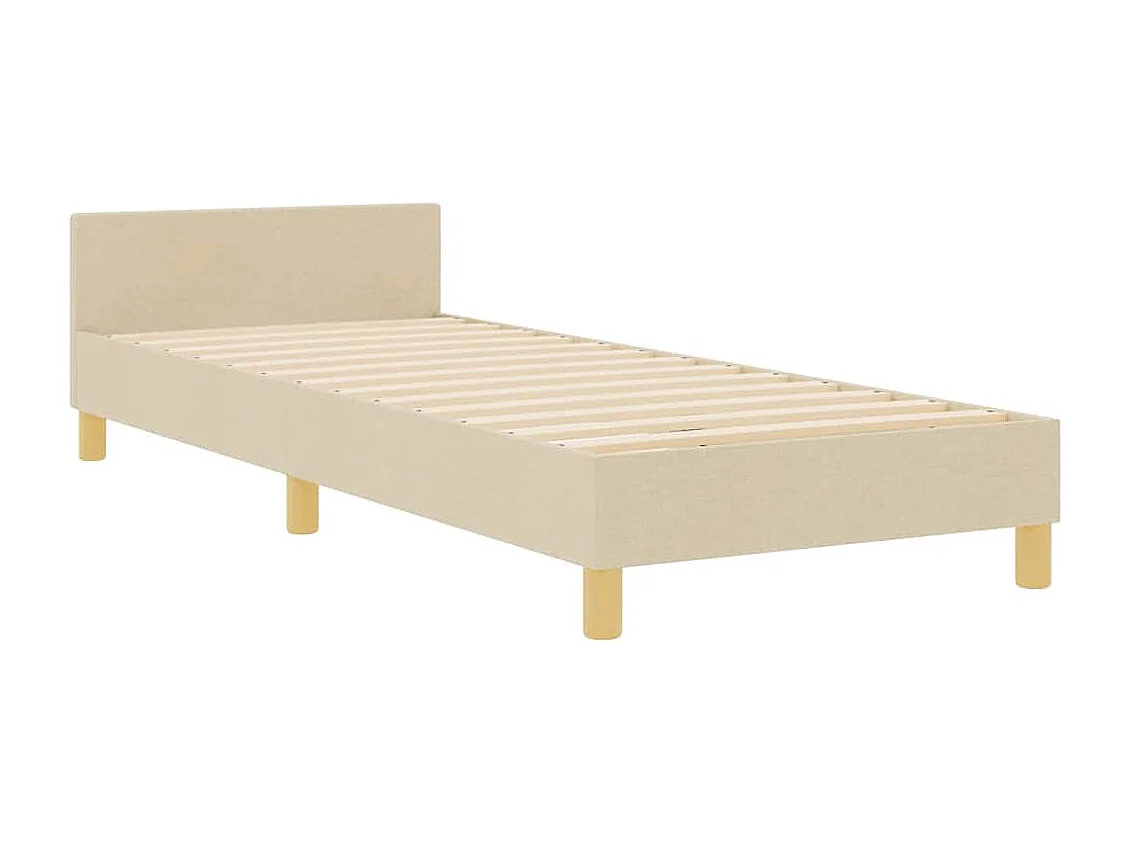 Bedframe met hoofdeinde Crème 100 x 200 cm Stof