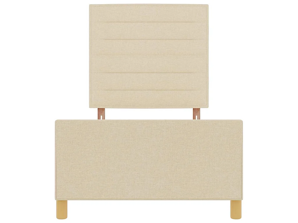 Bettgestell mit Kopfteil Creme 100 x 200 cm Stoff