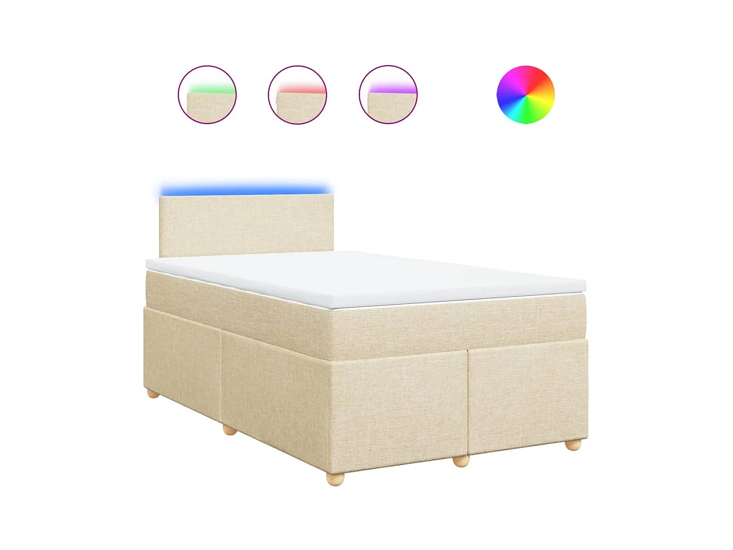 Boxspringbett mit Matratze Creme 120x200 cm Stoff
