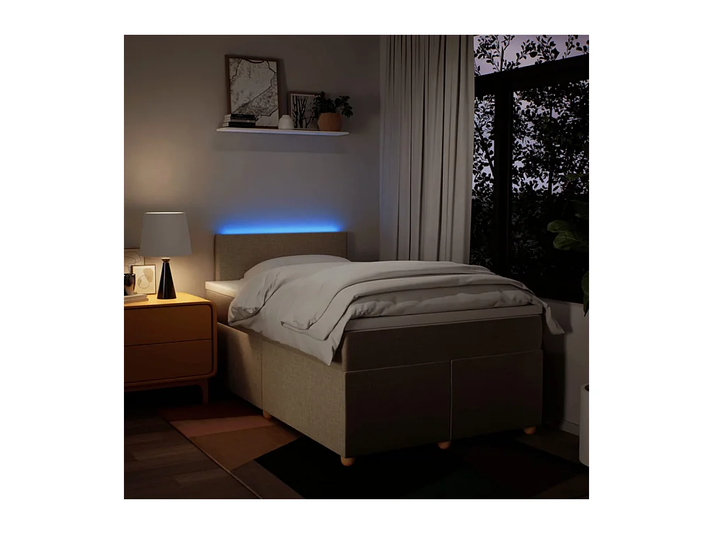 Boxspringbett mit Matratze Creme 120x200 cm Stoff