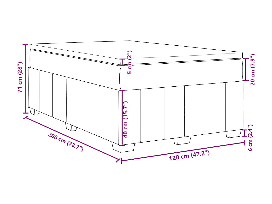 Boxspringbett mit Matratze Taupe 120x200 cm Stoff